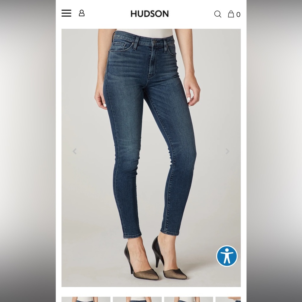 Hudson Barbara High-Rise Super Skinny Ankle Jean Gambit Wash Size 30